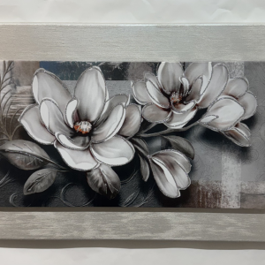 Quadro Floreale Moderno con cornice bianca misura 80x50 cm