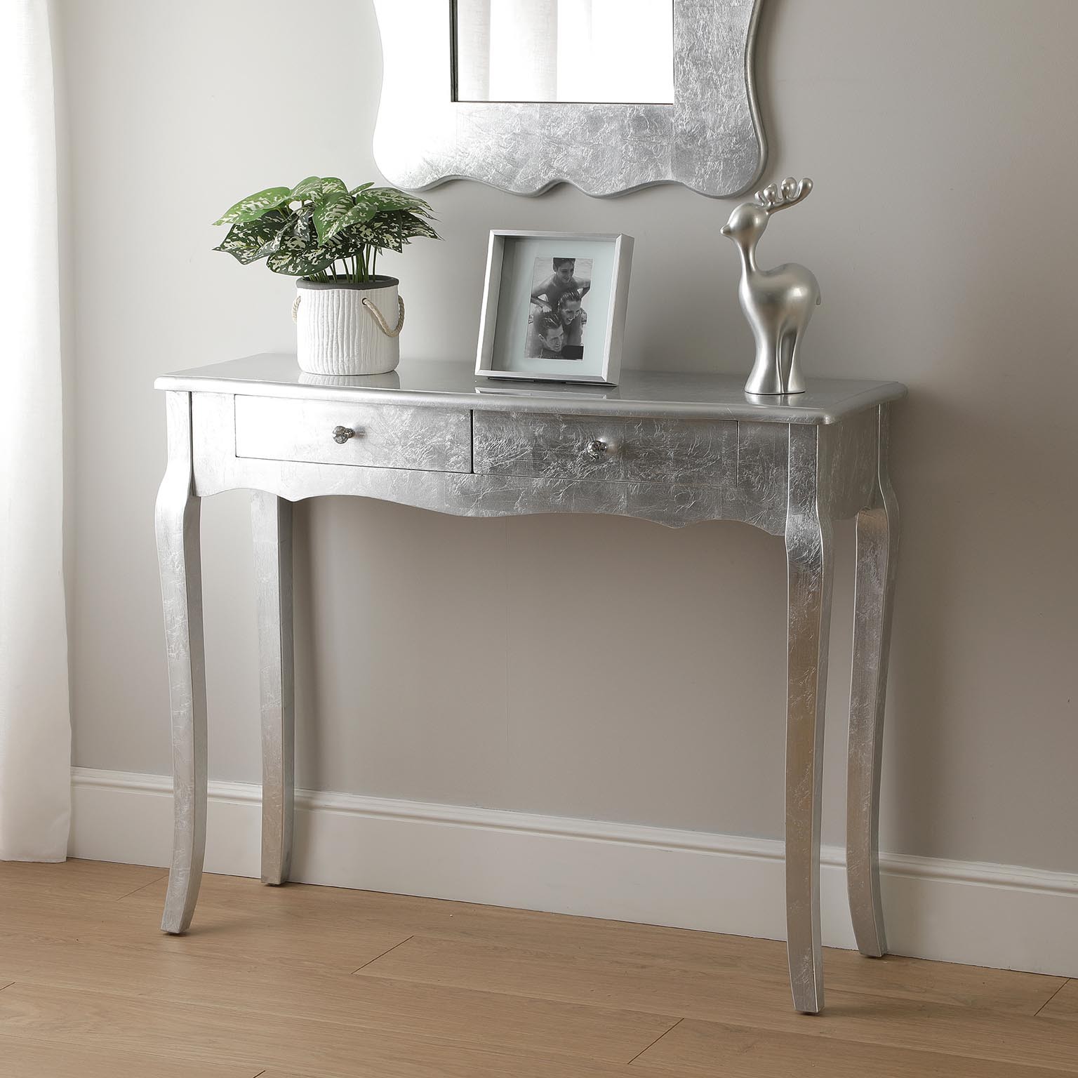 Consolle Cagliari Grande Argento Versa in legno 100x80x35 cm galleria