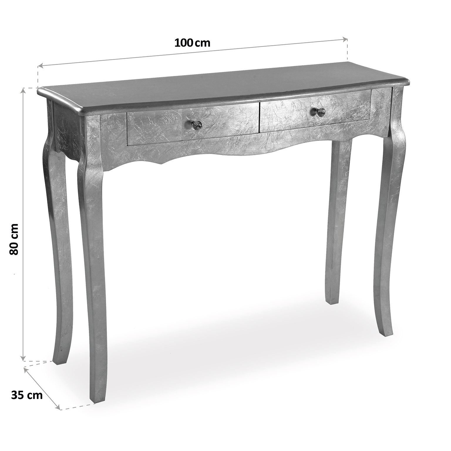 Consolle Cagliari Grande Argento Versa in legno 100x80x35 cm - immagine 3